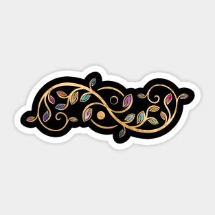 Double Golden Spiral and Yin Yang Sticker